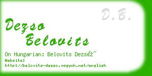 dezso belovits business card